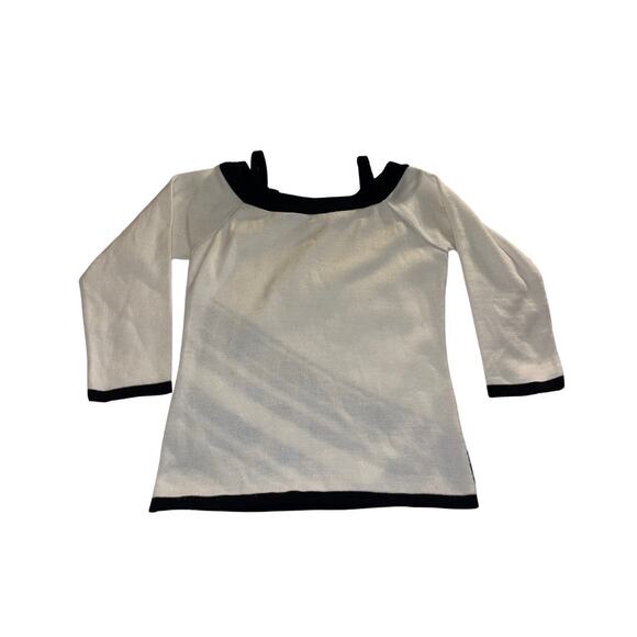 Vintage M.K.M. Designs Top Blouse Y2K Boat Neck Size Small Casual Preppy - Picture 2 of 3